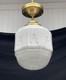 Restored Antique Vtg Art Deco Ceiling Light Skyscraper Schoolhouse White & Clear