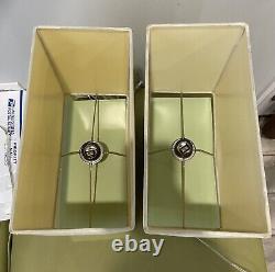 RETRO SAGE HOLLYWOOD STYLE RECTANGULAR LAMPS set/2 VERY UNIQUE