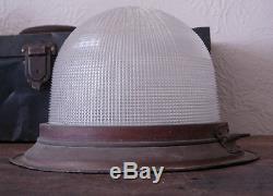 Rare Antique Vintage Holophane Bulkhead Light Lamp Shade Reclaimed From Uk