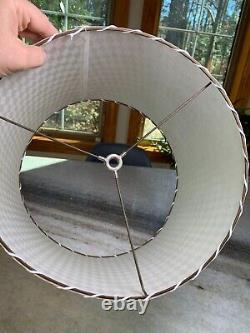 Rare Antique Vintage Mid Century MCM Lamp Light Shade Clear White Reconditioned