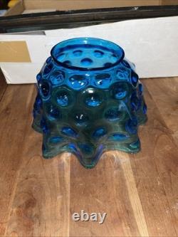 Rare Blue Hobnail oil gas lamp shade glass