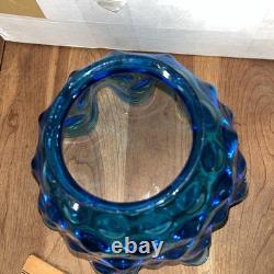 Rare Blue Hobnail oil gas lamp shade glass