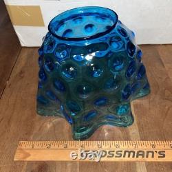 Rare Blue Hobnail oil gas lamp shade glass