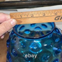Rare Blue Hobnail oil gas lamp shade glass