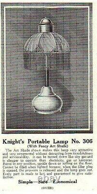 Rare Pressure Lantern Slag Glass Shade Knight Light Co, Chicago