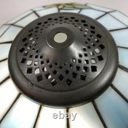 Rare VTG Tiffany Style Lamp Shade Cow Sunflower Slag Glass Ornate Beaded 15 x9