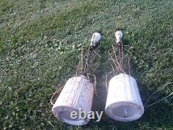 Rare Vintage 1950's Mid-century Lamps Fiberglass 2 Tier Lamp Shades, Estate Find