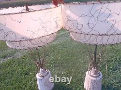 Rare Vintage 1950's Mid-century Lamps Fiberglass 2 Tier Lamp Shades, Estate Find