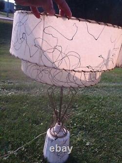 Rare Vintage 1950's Mid-century Lamps Fiberglass 2 Tier Lamp Shades, Estate Find