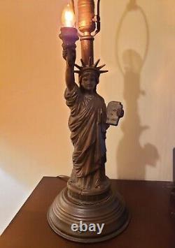 Rare Vintage 1950s Bronze Statue Of Liberty Lamp, Working, WithOriginal Fixtures