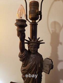 Rare Vintage 1950s Bronze Statue Of Liberty Lamp, Working, WithOriginal Fixtures