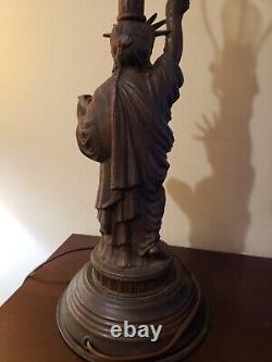 Rare Vintage 1950s Bronze Statue Of Liberty Lamp, Working, WithOriginal Fixtures