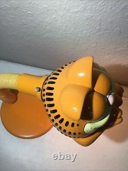 Rare Vintage 1981 Garfield UFS Desk Lamp with Ceramic Shade, Cat Light Gooseneck