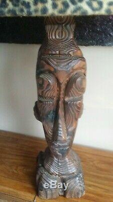 Rare Vintage 50s 60s WITCO large Tiki /African Lamp with Leopard Shade