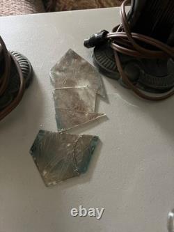 Rare Vintage Art Deco Bronze Nude Lady Lamp withMulticolor Glass Splatter Shade