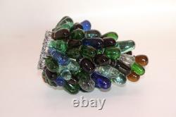 Rare Vintage Art Noveau Czech Glass Grape Cluster Fruit Lamp Shade