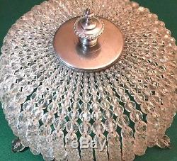 Rare Vintage Beaded Crystal Balls Dome Lamp Shade Made in Czechoslovakia