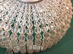 Rare Vintage Beaded Crystal Balls Dome Lamp Shade Made in Czechoslovakia