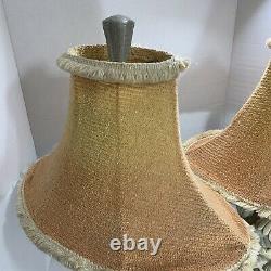 Rare Vintage Chalkware Lamp Mid Century Elf Pixie Mushroom Kitsch 50s Large