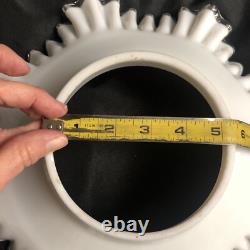 Rare Vintage Fenton Art Glass 14 White Silver Crest Lamp Shade