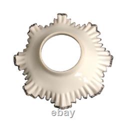 Rare Vintage Fenton Art Glass 14 White Silver Crest Lamp Shade