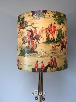 Rare Vintage Large MID 20th C Fibreglass Floor Lamp Shade'the Hunt' 18 T