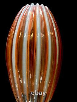 Rare Vintage Orange Opaline Murano Glass Pendant Lamp Shade Gorgeous 12 XLNT