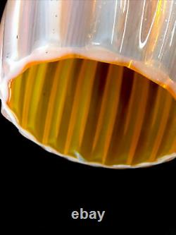 Rare Vintage Orange Opaline Murano Glass Pendant Lamp Shade Gorgeous 12 XLNT