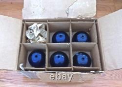 Rare set of 11 Unused Fenton Cobalt Chandelier Shades in Original Fenton Carton