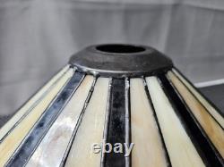 Read desc Vintage Tiffany Style Jeweled Floral Stained Glass Lamp Shade