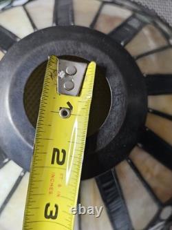 Read desc Vintage Tiffany Style Jeweled Floral Stained Glass Lamp Shade