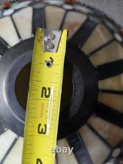 Read desc Vintage Tiffany Style Jeweled Floral Stained Glass Lamp Shade