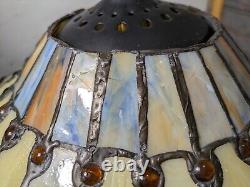 Read desc Vintage Tiffany Style Jeweled Floral Stained Glass Lamp Shade B Flower
