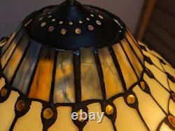 Read desc Vintage Tiffany Style Jeweled Floral Stained Glass Lamp Shade B Flower