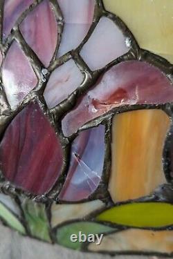 Read desc Vintage Tiffany Style Jeweled Floral Stained Glass Lamp Shade B Flower
