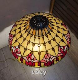 Read desc Vintage Tiffany Style Jeweled Floral Stained Glass Lamp Shade B Flower
