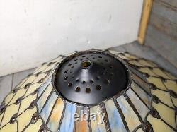 Read desc Vintage Tiffany Style Jeweled Floral Stained Glass Lamp Shade B Flower