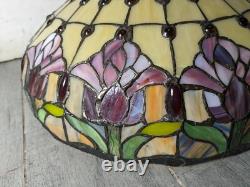 Read desc Vintage Tiffany Style Jeweled Floral Stained Glass Lamp Shade B Flower
