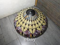 Read desc Vintage Tiffany Style Jeweled Floral Stained Glass Lamp Shade B Flower