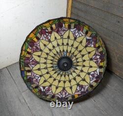 Read desc Vintage Tiffany Style Jeweled Floral Stained Glass Lamp Shade B Flower