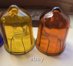 Red Yellow Blue Orange Glass Nipple Top Beacon Globe Light Covers With Bulb Wire