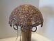 Retro Handcrafted Glass Seed Beads Lamp Shade Dome Shape 11w 1980 Hard To Find