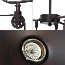 Retro Vintage Pulley Adjustable Hanging Ceiling Light 3 Way Mirror Lamp Shade