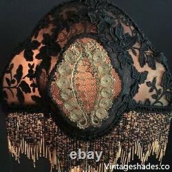 Romantic Lampshade Vintage, Antique, Victorian Table lamp shade Black & Bronze