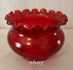 Ruby Red Upright Optic Glass Lamp Shade With 3-7/8 Fitter Lamp Shade