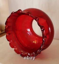 Ruby Red Upright Optic Glass Lamp Shade With 3-7/8 Fitter Lamp Shade