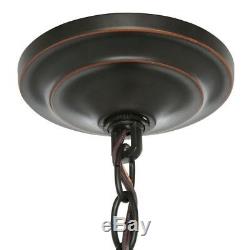 Rustic Chandelier Lighting Farmhouse Vintage Lamp Oil-Rubbed Bronze Glass Shades