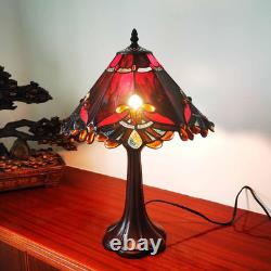 S10021 Tiffany Style Stained Glass Baroque Lampshade (13-Inch Wide Red)