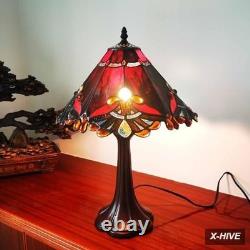 S10021 Tiffany Style Stained Glass Baroque Lampshade (13-Inch Wide Red)