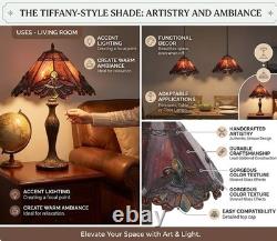 S10021 Tiffany Style Stained Glass Baroque Lampshade (13-inch Wide Red)